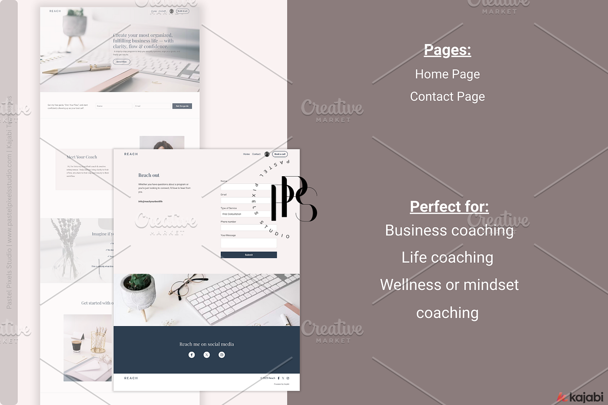 Business Coach Template for Kajabi, a Landing Page Template by Pastel Pixels Studio (Photo 3 of 5)