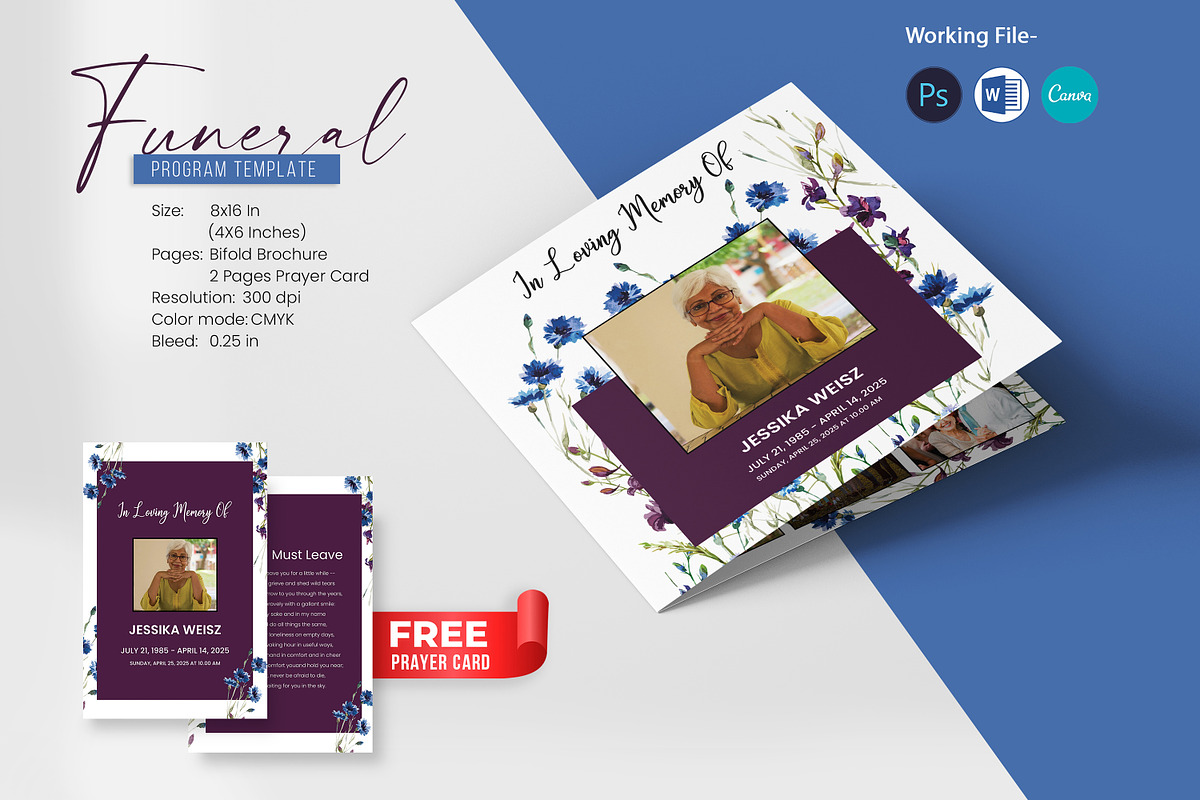 Funeral Program And Prayer Card, a Brochure Template by crazyOWL (Photo 1 of 8)
