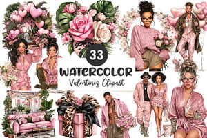 Valentines Day Clipart PNG Girly, an Illustration by CreationArt