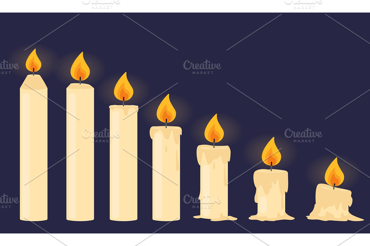 Stages of burning and melting of wax, an Object Illustration by Vectorbuum