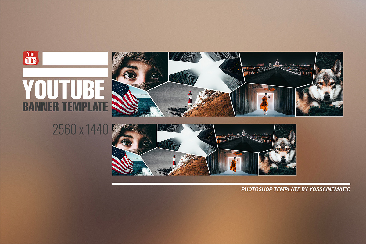 YouTube Banner - YouTube Template, a Social Media Template by yosscinematic (Photo 1 of 2)