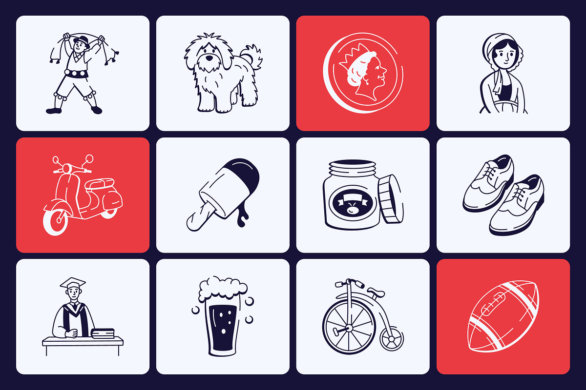 Animated English Doodle Icon Set, an Outline Icon by Vectors Market (Photo 3 of 5)