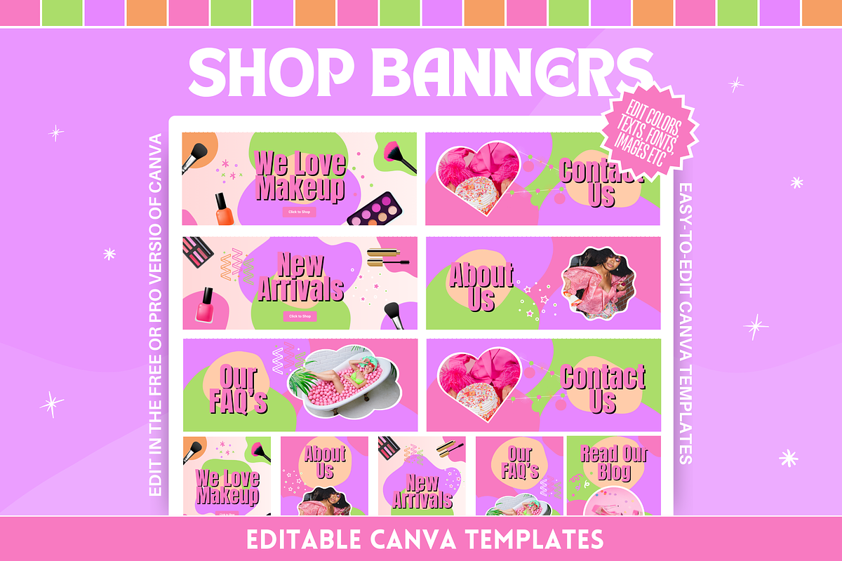 Cute Makeup Shop Banner Templates, a Shopify Template by SunshineStudioBoutique (Photo 1 of 8)