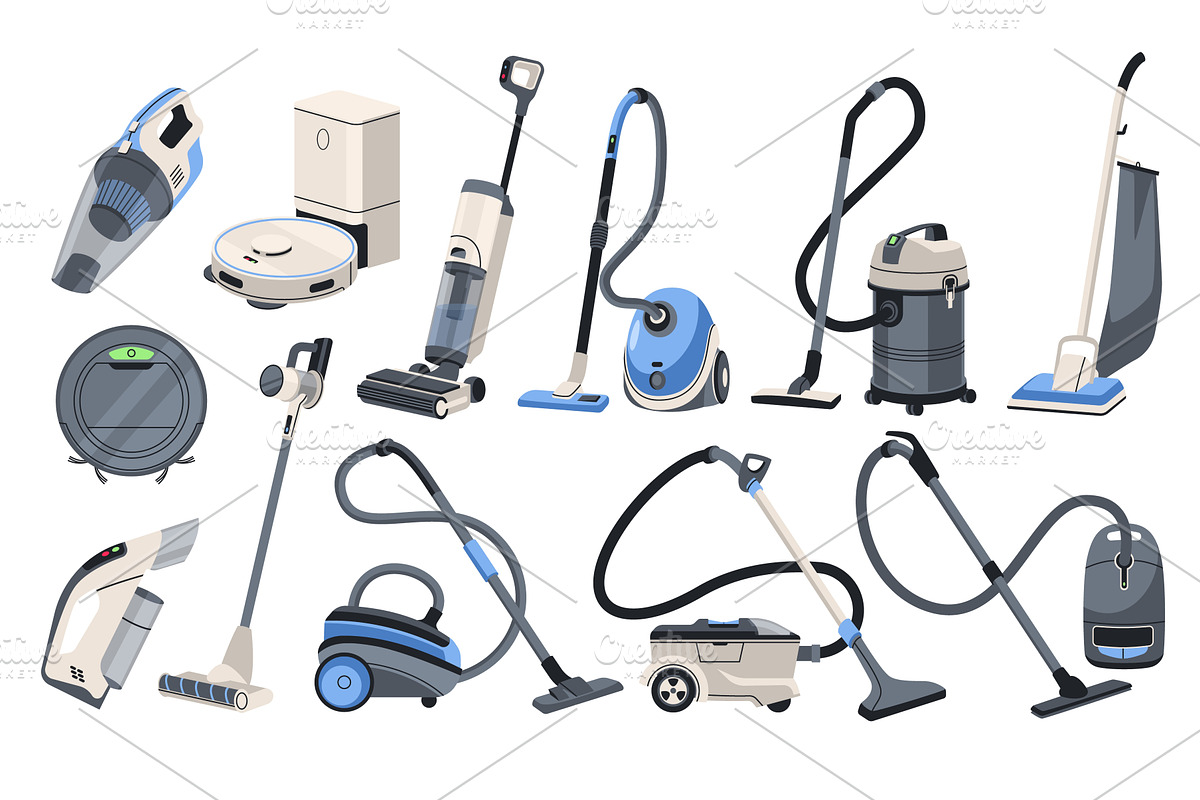 Electric vacuum cleaners. Different, an Object Illustration by YummyBuum