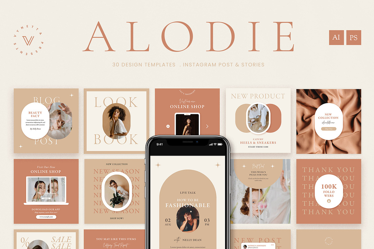 Alodie - Fashion Instagram Pack, a Social Media Template by Vynetta (Photo 1 of 12)
