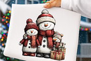 Whimsical Christmas Snowman Clipart, a Work Illustration by SinaCreation (Thumbnail 4 of 7)