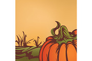 pumpkin on the field. Autumn leaves, a Templates & Theme by JeraRS (Thumbnail 1 of 2)