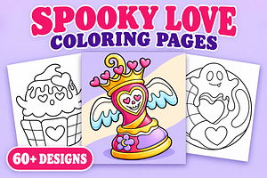 Spooky Love Coloring Pages Volume 1