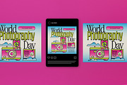 Blue Y2K World Photography Day Flyer, a Flyer Template by graphicook (Thumbnail 3 of 4)