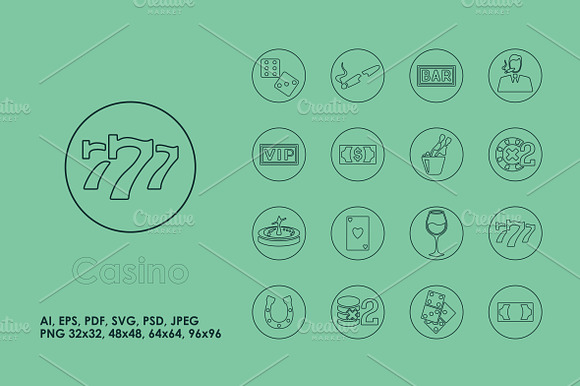 16 Casino Simple Icons
