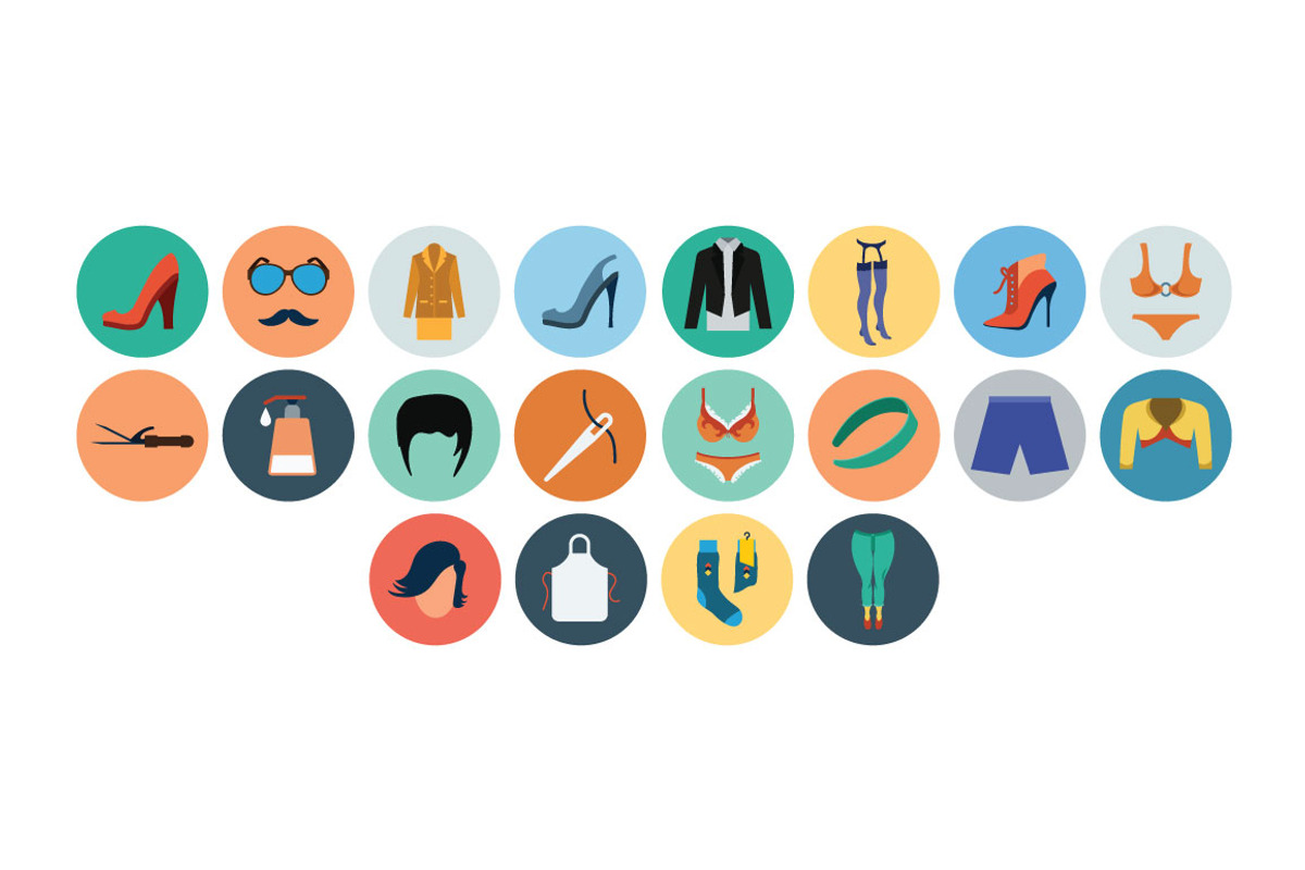 100+ Fashion Flat Icons preview 4