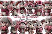 Whimsical Easter Bunny Clipart, an Illustration by Pixels.Craft (Thumbnail 1 of 5)