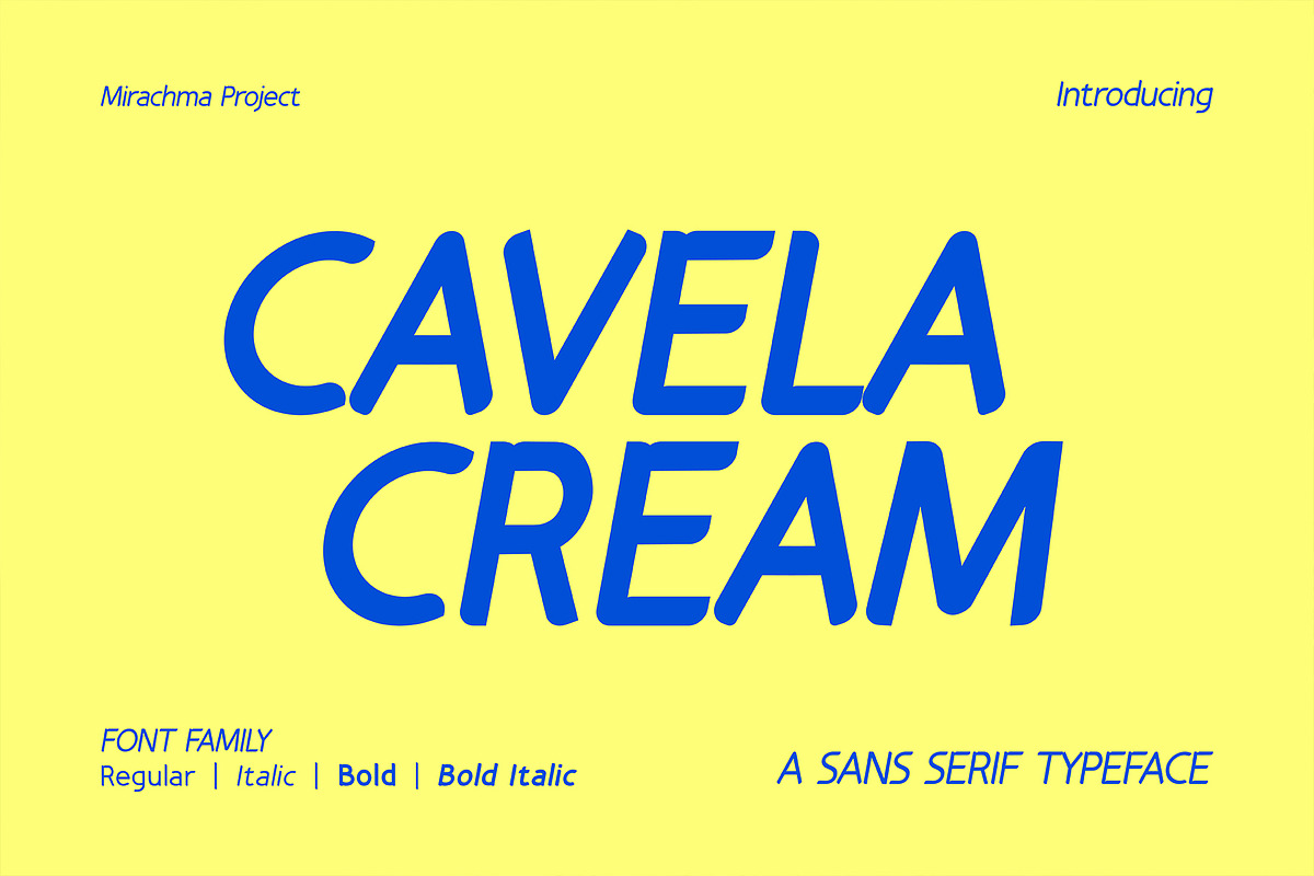 Cavela Cream - Sans Serif Font, a Sans Serif Font by Mirachma Project (Photo 1 of 10)