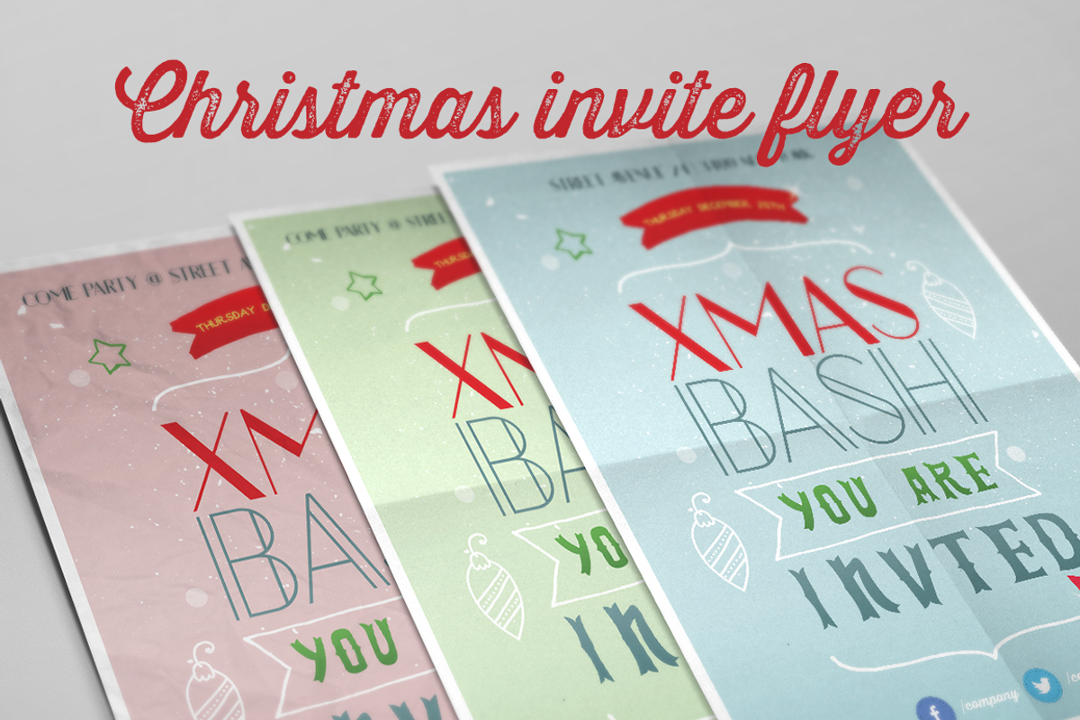 Christmas Invite Flyer, a Flyer Template by SPACECAKE (Photo 2 of 5)