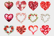 Watercolor Valentine Hearts Clipart, a Seasonal Illustration by Design Market (Thumbnail 2 of 5)