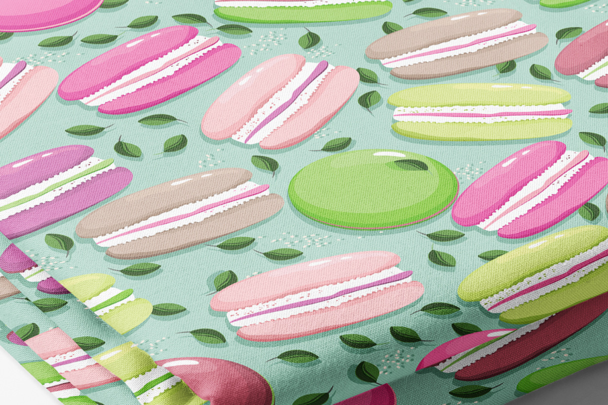 Macaron and blueberry leaves, a Pattern Graphic by Yummy (Photo 4 of 9)
