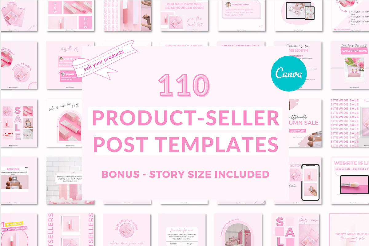 E-commerce Instagram Templates, a Social Media Template by Cate Creates (Photo 2 of 8)