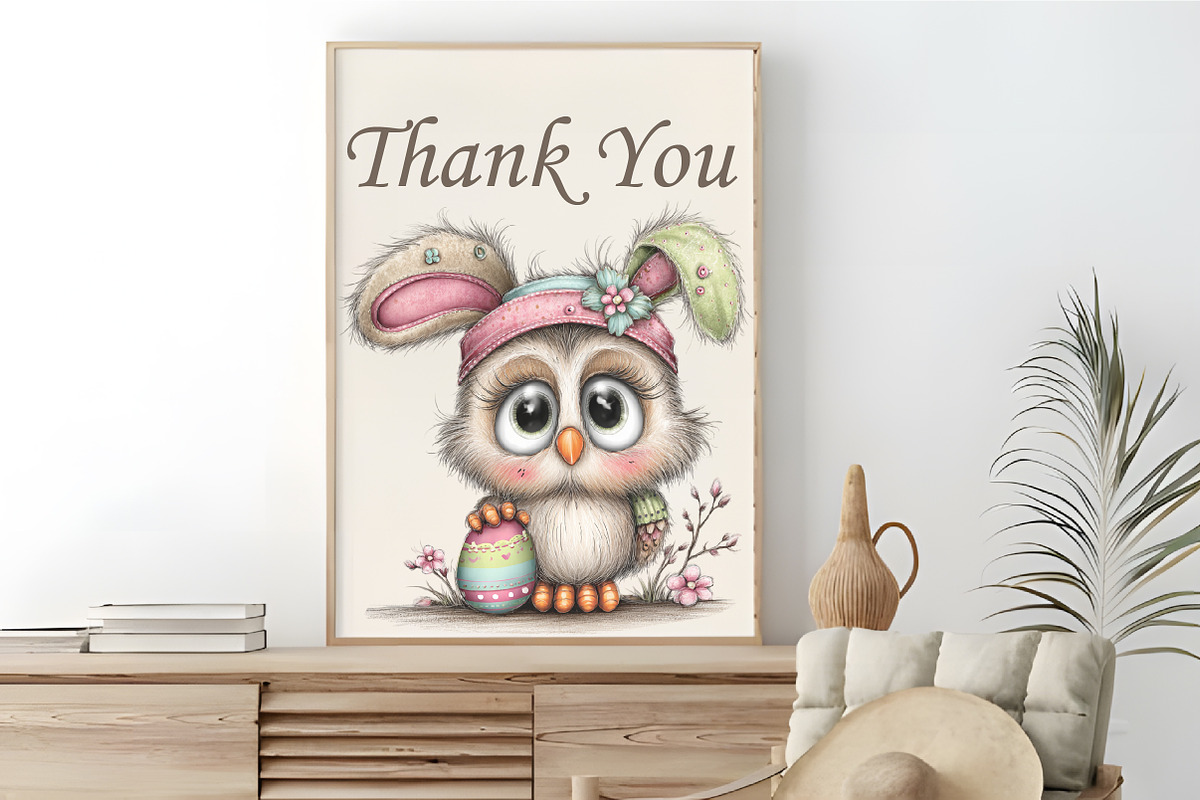 Quirky Easter Owl Clipart Bundle, an Animal Illustration by RobertsArt (Photo 6 of 6)