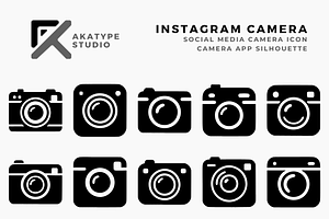 Instagram Camera Icon, a Solid Icon by Akatype Studio