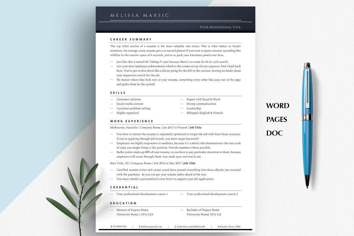 Resume Templates Docs, Word, & Pages, a Resume Template by Career Canvas (Photo 2 of 11)