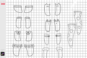 Procreate Chibi Shoes Socks Stamps