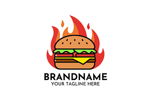 Burger Logo Design Branding Icon, a Branding & Logo Template by Megafox Studio