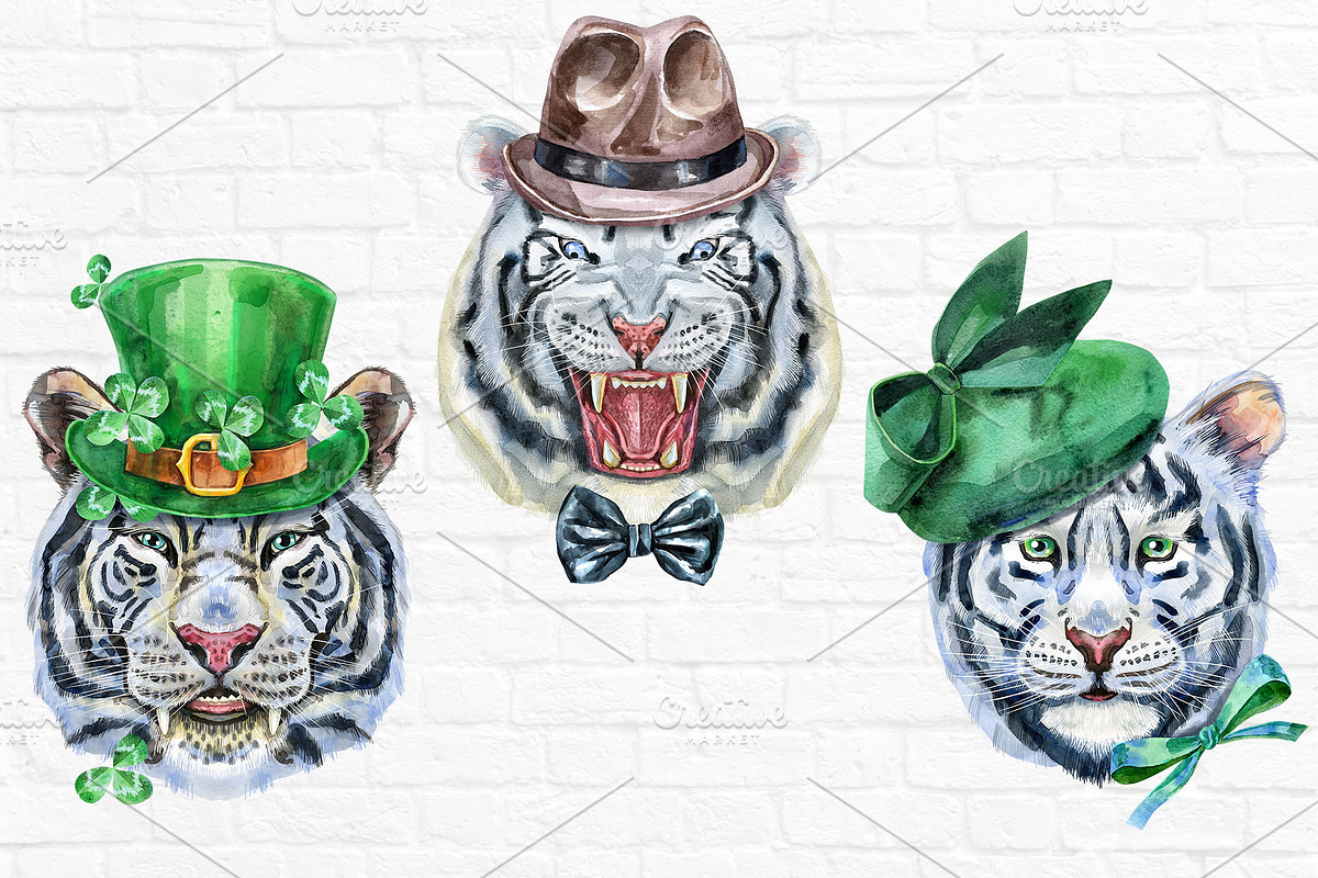 Cute watercolor tigers. Part 4, an Animal Illustration by Watercolor fantasy (Photo 4 of 4)