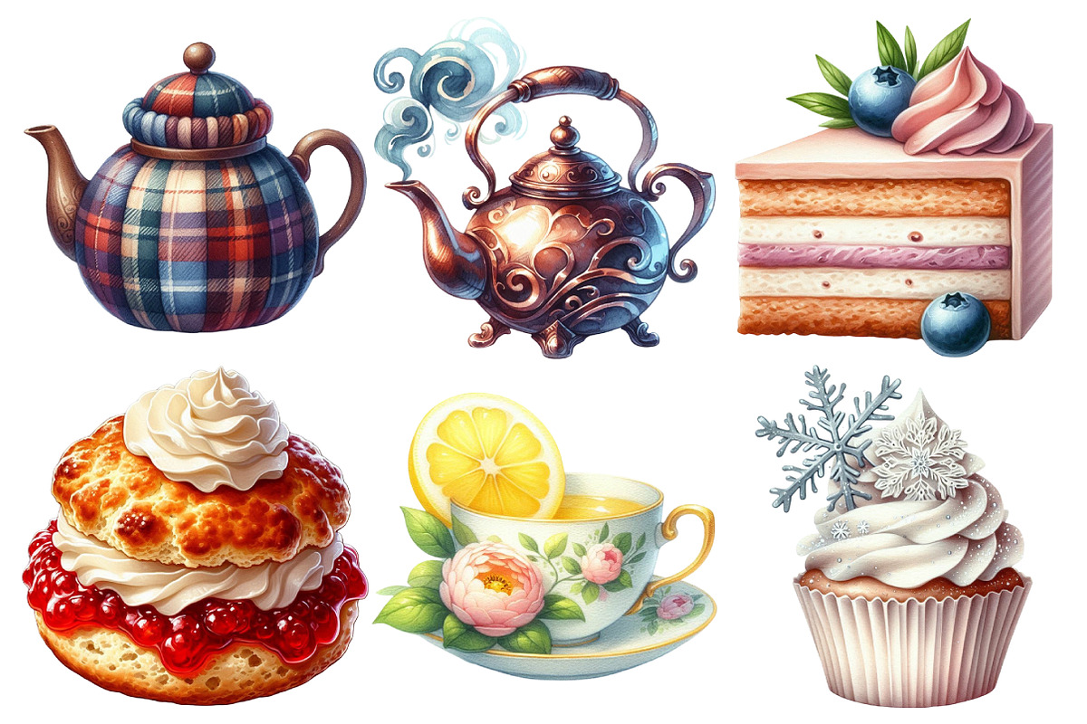 Winter Tea Party Clipart, an Illustration by Pixels.Craft (Photo 3 of 7)