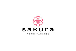 Sakura icon template illustration