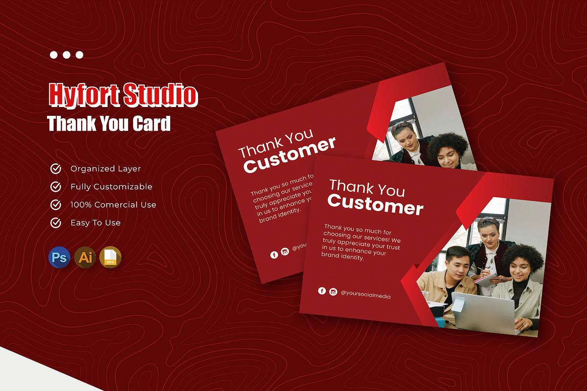 Hyfort Studio - Thank You Card, a Card Template by Esensifiksi.studio (Photo 1 of 3)
