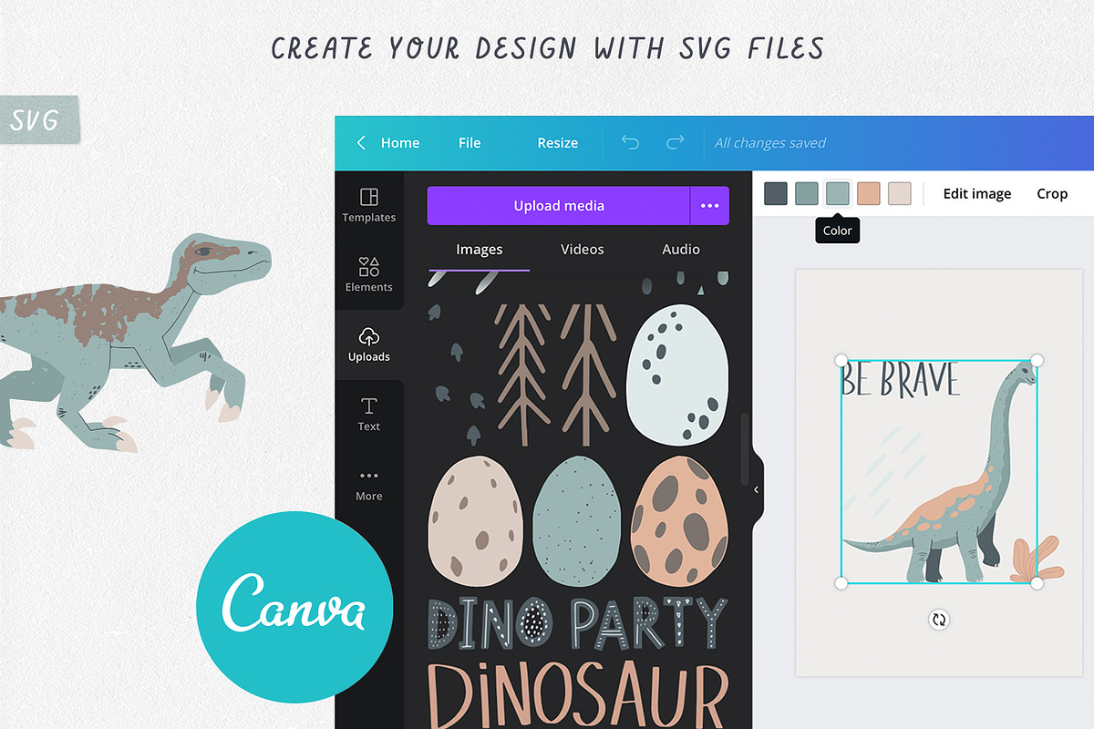 DINOSAURS clipart + SVG files, an Illustration by Alina Mubarak (Photo 2 of 14)