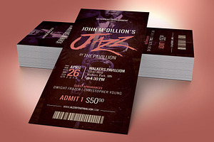 Jazz Concert Ticket Template, a Card Template by Godserv Designs
