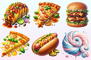 Watercolor Street Food Clipart PNG, a Graphic by CitraGraphics (Thumbnail 2 of 4)
