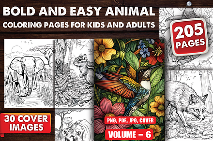 Bold and Easy Animal Coloring pages