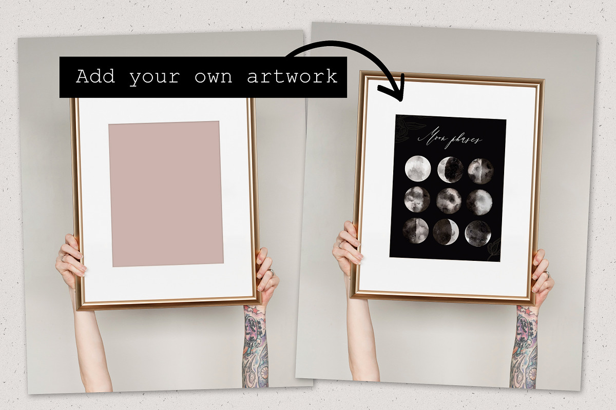 Gold Picture Frame Tattoo Arm Mockup, a Product Mockup by Ashley Alexandra Design (Photo 2 of 4)
