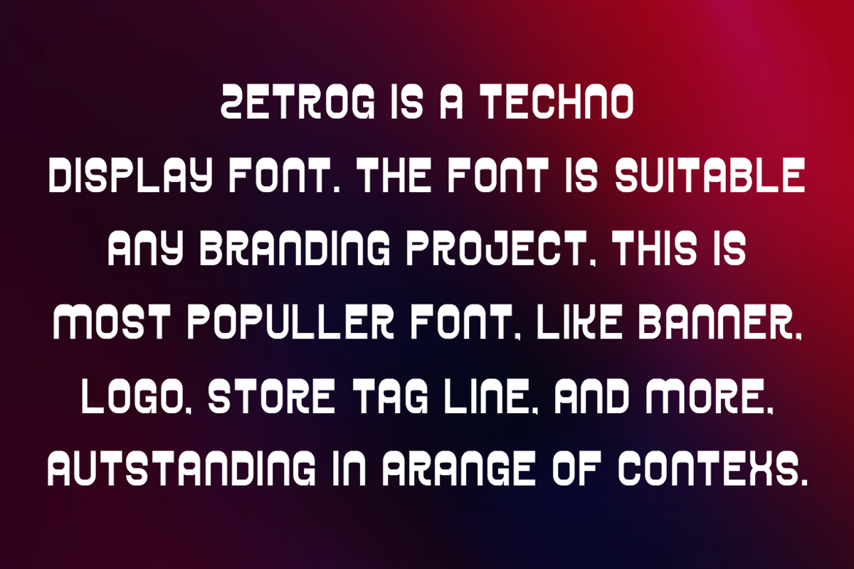 Zetrog - Futuristic Font, a Sans Serif Font by QR Design Studio (Photo 3 of 6)