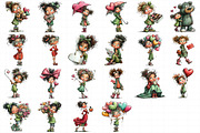 Valentine Holiday Girl Clipart, an Illustration by Daily.Designs (Thumbnail 5 of 5)