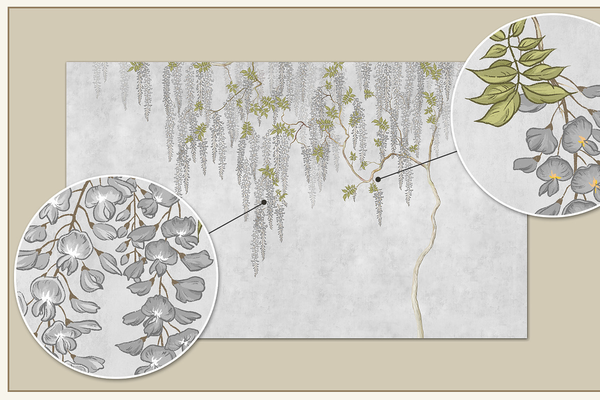 Fresco collection Wisteria bloom, a Wallpaper Graphic by Natalia0307 (Photo 5 of 25)