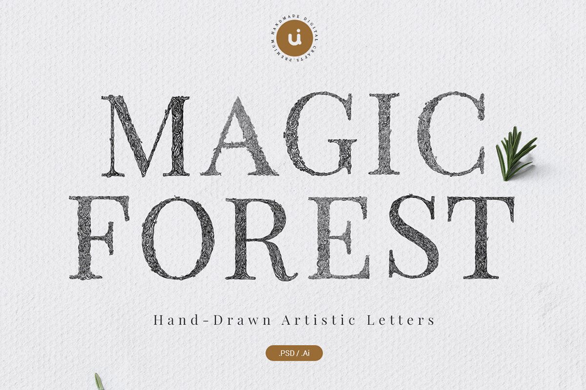 Magic Forest Typeface, an Object Graphic by Studio Dusk (Photo 1 of 8)
