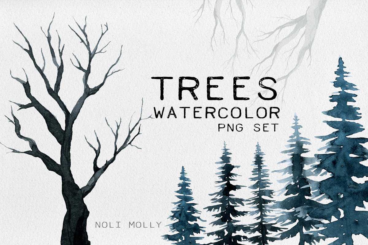 The Trees. Watercolor set., a Decorative Illustration by Noli Molly Store (Photo 1 of 8)