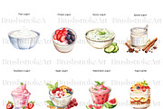 Watercolor Yogurt Clipart, Acai Bowl, a Food Illustration by BrushstrokeArtGB (Thumbnail 3 of 9)