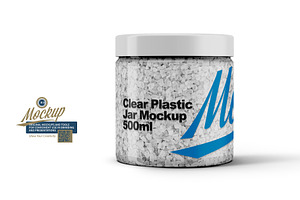 Clear Plastic Jar Mockup 500ml