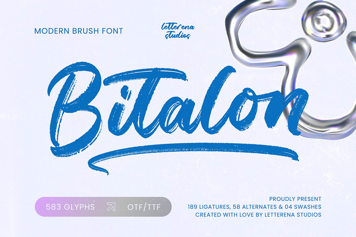 Bitalon - Modern Brush Font, a Script Font by Letterena Studios Script (Photo 1 of 20)