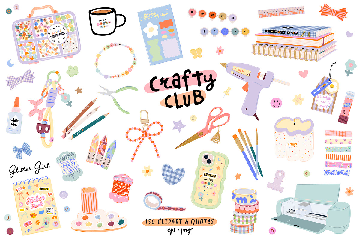 Crafty Girl & Junk Journal Bundle, an Object Graphic by Ruslana Lubenets (Photo 1 of 13)