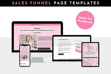 Pink Sales Funnel Templates Set