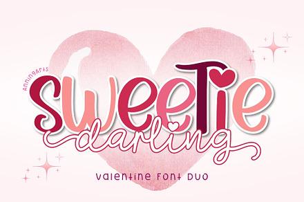 Sweetie Darling Font Duo, a Handwritten Font by AnningArts