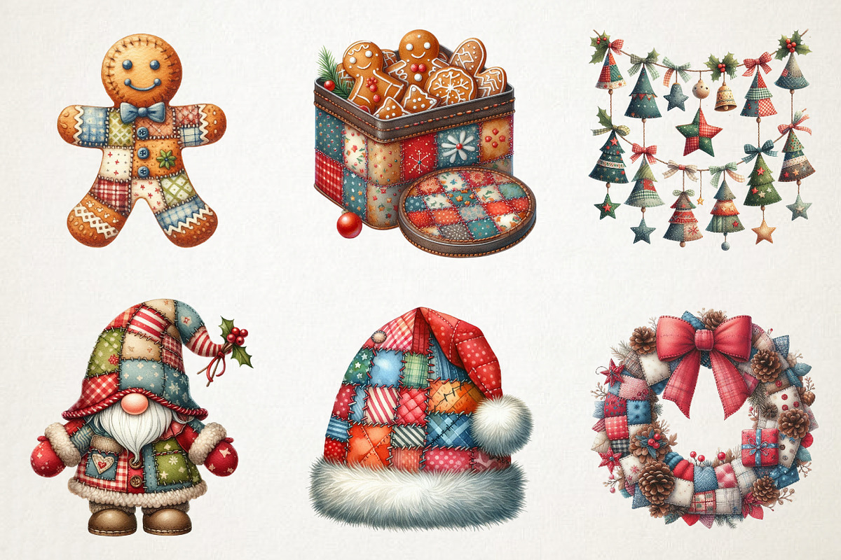 Patchwork Christmas Sublimation PNG, an Illustration by RobertsArt (Photo 6 of 7)