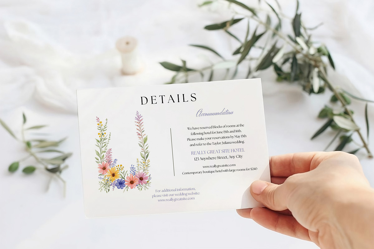 Wildflowers Wedding Template Bundle, a Stationery Template by MarryMeMoments (Photo 7 of 8)