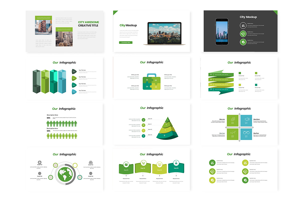 City - Powerpoint Template, a Presentation Template by AQR Studio