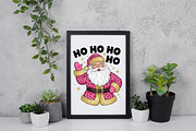 Pink Leopard Glitter Santa PNG, an Illustration by Daily.Designs (Thumbnail 2 of 5)